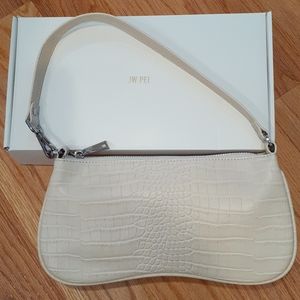 Croc embossed baguette bag